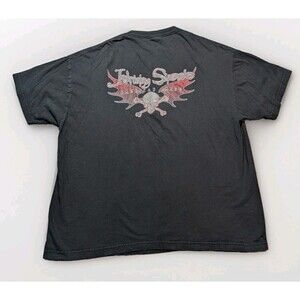 Vintage Johnny Suede American Made Black Tshirt Size XXL Y2K Skull Grunge Biker